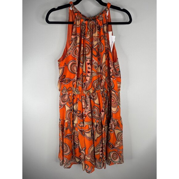 NWT A.L.C. Orange Bella Silk Halter Mini Dress Size 2 Lined $495 - Picture 5 of 7